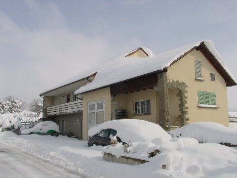 My house on Bergstrasse in Herrliberg after heavy snowfall.
